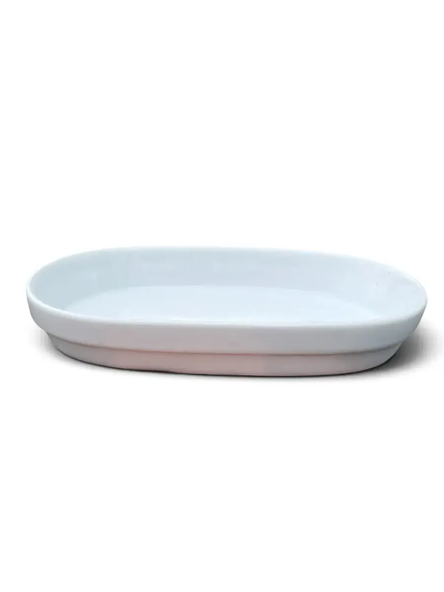 BANDEJIN OVALADO DE LOZA BLANCA 18x11 CM