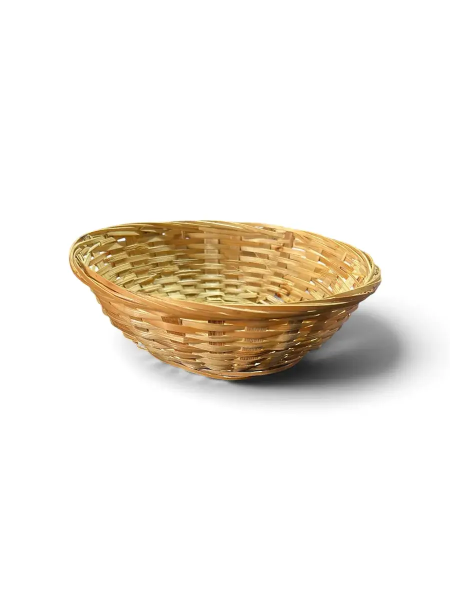 Panera redonda de mimbre 20 cm. diametro alto 8 cm