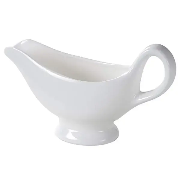 Salsero de loza blanca