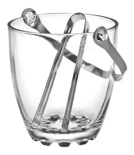 HIELERA DE VIDRIO CON PINZA ACERO INOX. 13x12 CM
