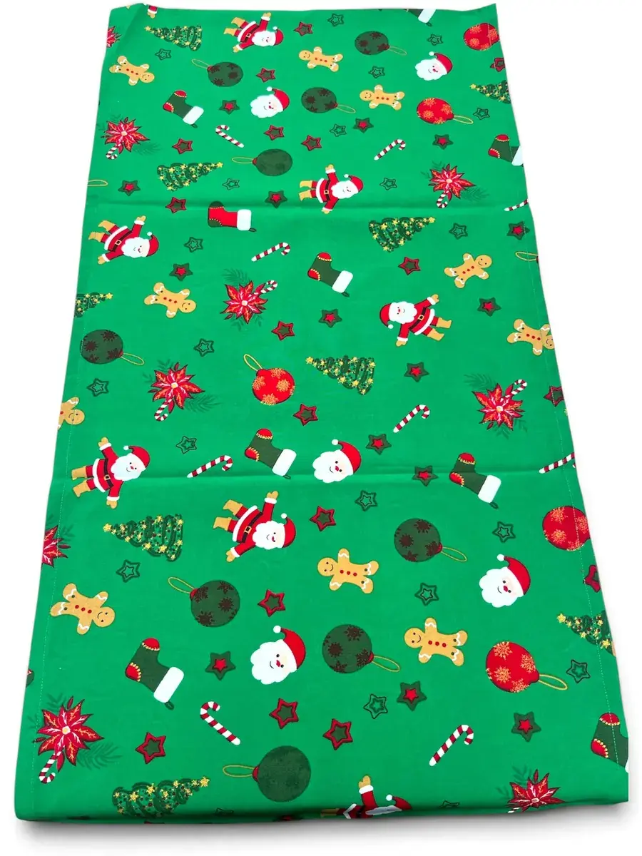Camino de tela diseño navidad fondo verde