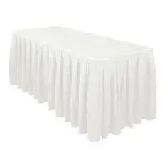 Faldin de tela color blanco para mesón de 1,80 x 75 cm
