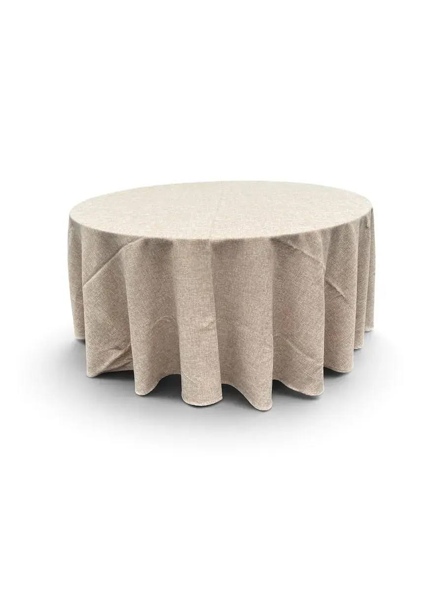 Mantel grueso redondo color beige 2,80 cm. diametro
