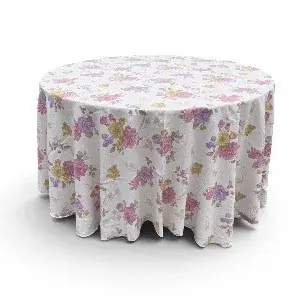 Mantel redondo diseño flores rosadas 3 mts. diametro