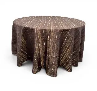 Mantel redondo color café con dorado 3 mts. diametro