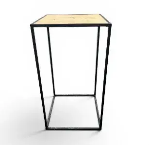 MESA APOYO DE FIERRO CON MADERA 1,10x60x60 CM