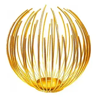 Porta vela espiga dorado 13 cm