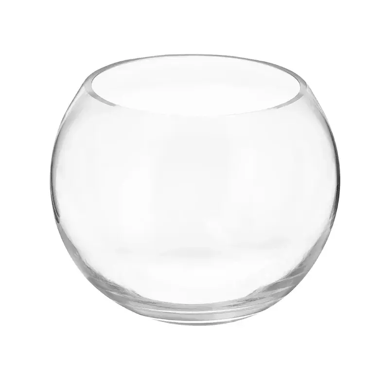 Pecera de vidrio diseño liso alto 19 cm