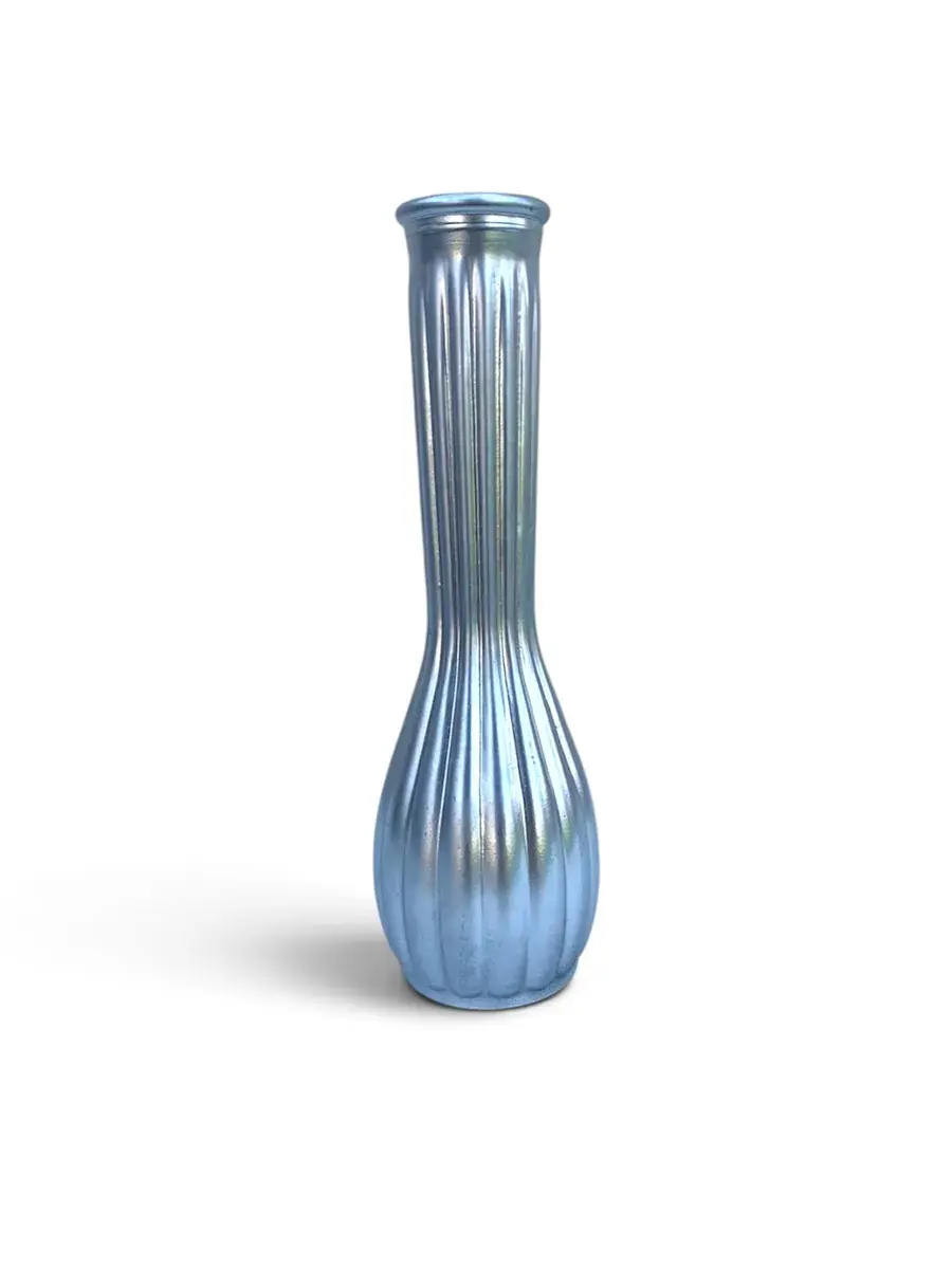 Florero de vidrio plateado 22 cm