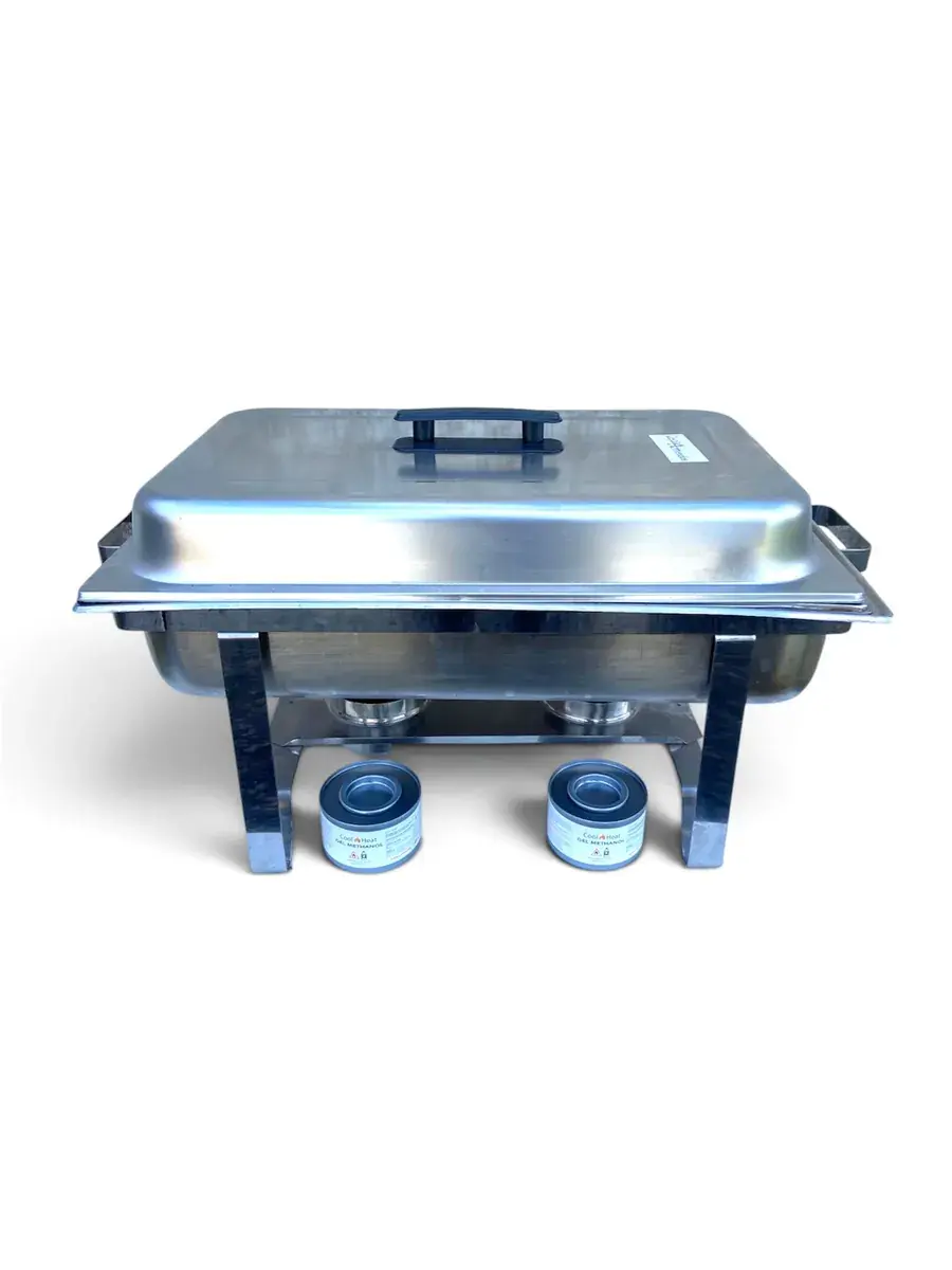 CHAFING 8,5 LTS. 49,5x30 CM. (INCLUYE 2 GEL METHANOL)